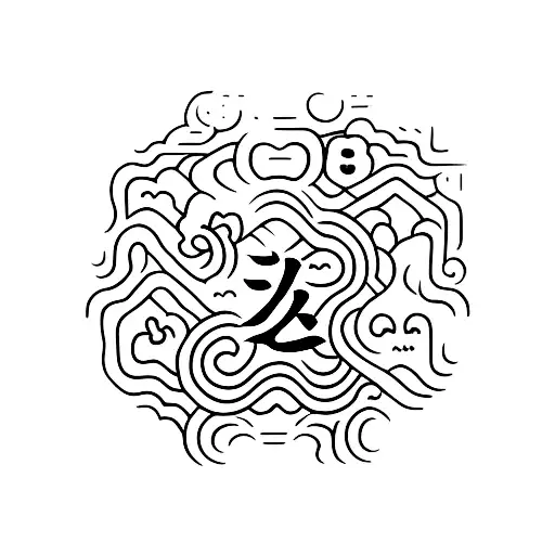  japanese kanji of "lucky" tattoo design idea
