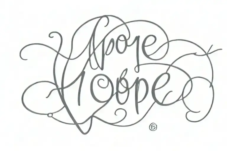 hope written with a heart at the end  tattoo design idea