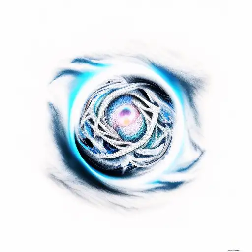 light blue fade to black tattoo design idea