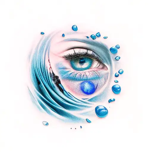 dark blue fading to light blue tattoo design idea