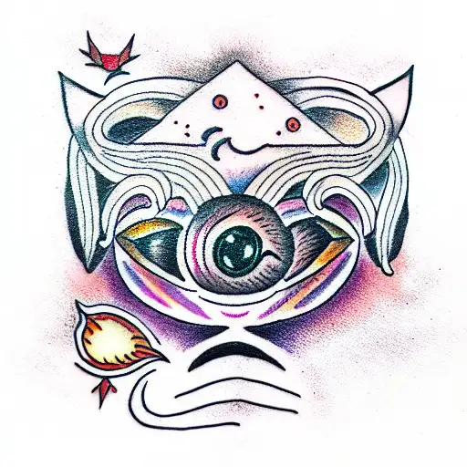 Third Eye of cat tattoo design idea