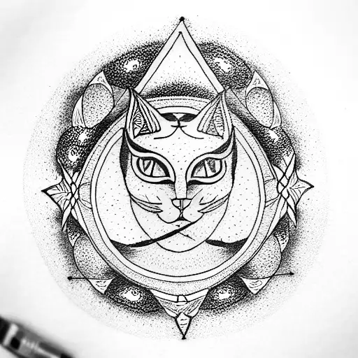 Third Eye of cat tattoo design idea