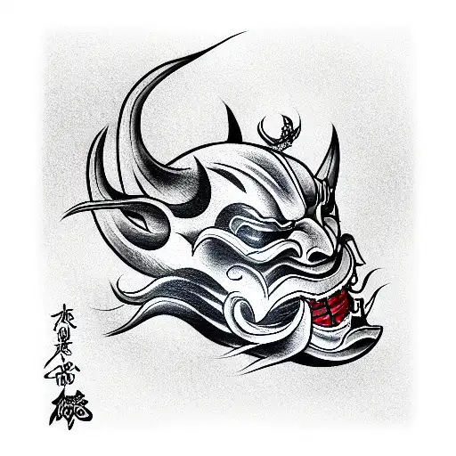 Hannya mask tattoo design idea