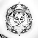 Third Eye of cat tattoo design idea