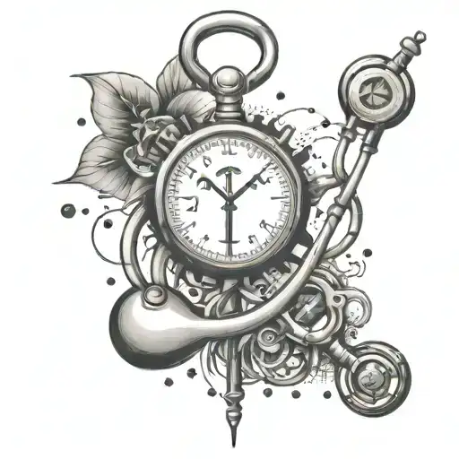 An intricate design of medical symbols intertwined with a stethoscope and heartbeat line, representing your passion for emergency medicine and nursing tattoo design idea