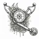 An intricate design of medical symbols intertwined with a stethoscope and heartbeat line, representing your passion for emergency medicine and nursing tattoo design idea