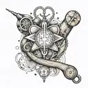 An intricate design of medical symbols intertwined with a stethoscope and heartbeat line, representing your passion for emergency medicine and nursing tattoo design idea