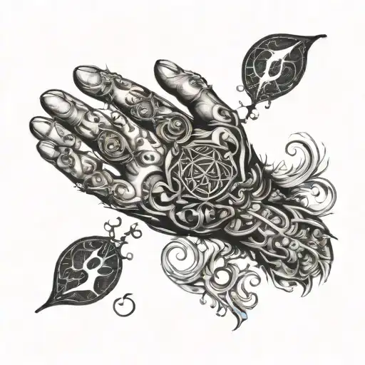 Esoteric Alchemical hand Tattoos VERTICAL RECTANGLE tattoo dark  , texture, black and black, design , papper black  tattoo design idea
