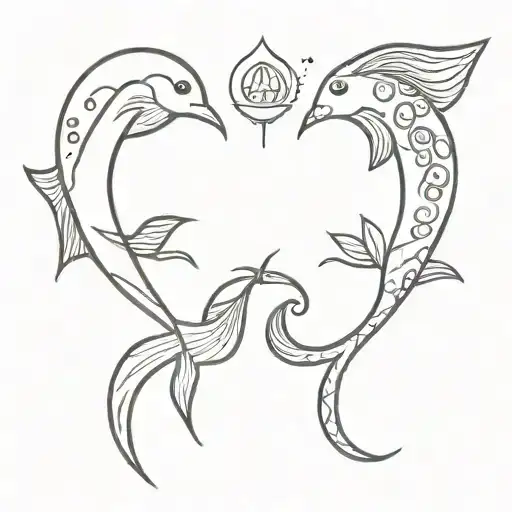 Aquarius and pisces tattoo design idea