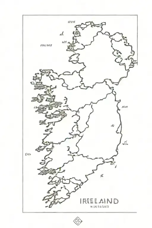 ireland island map tattoo design idea