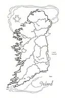ireland island map tattoo design idea
