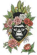 Leafs, Cactus, Snow, flowers, king kong, brain, heart, hug, time, XIV, XVIII, XXII tattoo design idea
