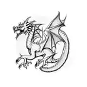 welsh dragon with customized writing tattoo design idea