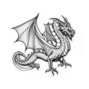 welsh dragon with customized writing tattoo design idea