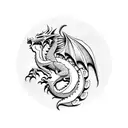 welsh dragon with customized writing tattoo design idea