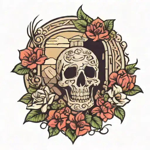  empty tomb tattoo design idea