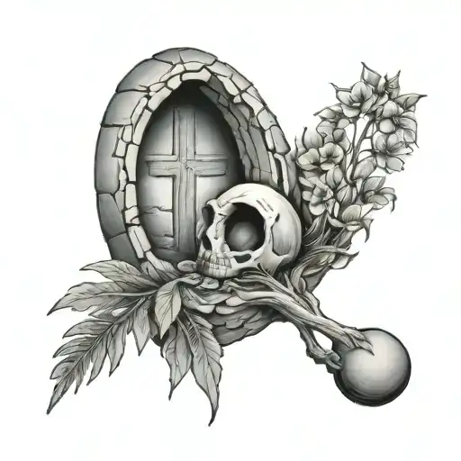  empty tomb tattoo design idea