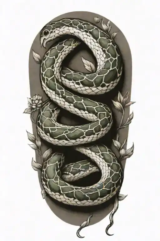 2 snakes tattoo design idea