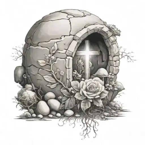  empty tomb tattoo design idea