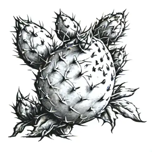 prickly pear cactus  tattoo design idea