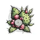 prickly pear cactus  tattoo design idea