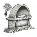 jesus' empty tomb tattoo design idea