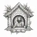 jesus' empty tomb tattoo design idea