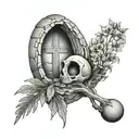  empty tomb tattoo design idea