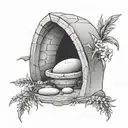  empty tomb tattoo design idea
