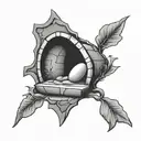  empty tomb tattoo design idea