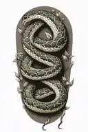 2 snakes tattoo design idea