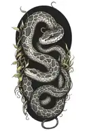2 snakes tattoo design idea