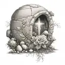  empty tomb tattoo design idea