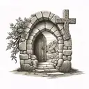  empty tomb tattoo design idea