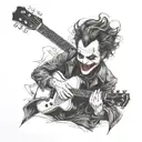 when joker play the guitar. heath ledger tattoo design idea