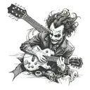when joker play the guitar. heath ledger tattoo design idea