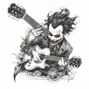 when joker play the guitar. heath ledger tattoo design idea