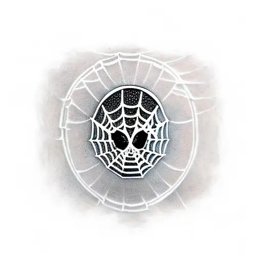 trojan helmet and spiderweb tattoo design idea