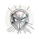 trojan helmet and spiderweb tattoo design idea