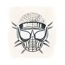 trojan helmet and spiderweb tattoo design idea