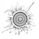 Daisy with lily of valley and nature and outer space tattoo design idea