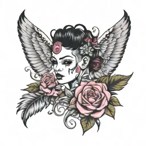 punk nature music Gemini lesbian tattoo design idea
