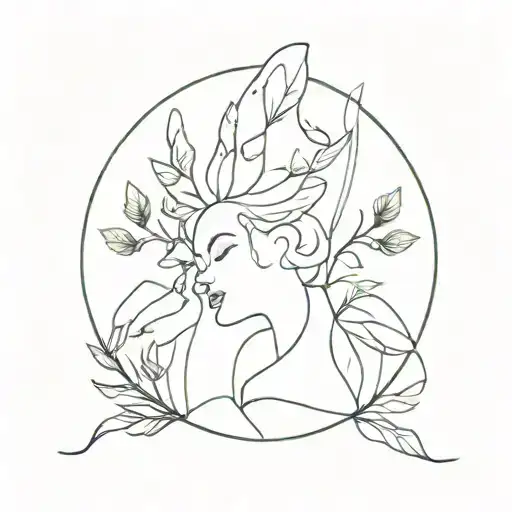 punk nature music Gemini lesbian tattoo design idea