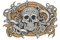 Ramirez stencil in old school style tattoo design idea