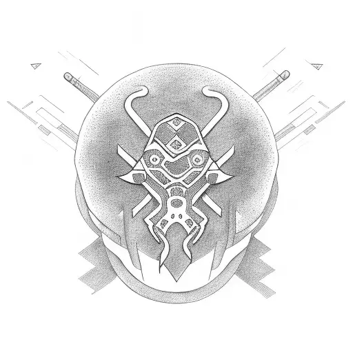 A minimalist tattoo featuring the silhouette of a piscologo with an abajur as their head tattoo design idea