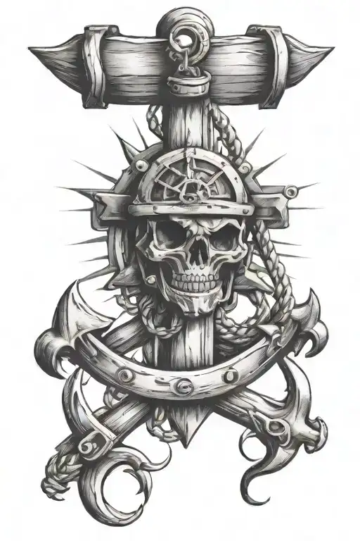nautical elements like anchors tattoo design idea