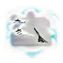 Eiffel Tower with a plane flying through a cloud in the background tattoo design idea