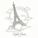 Eiffel Tower tattoo design idea