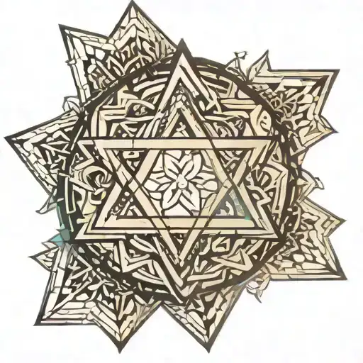 star of david geometric mandala design tattoo design idea
