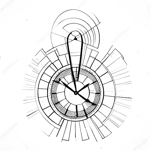 Hourglass and sundial  tattoo design idea